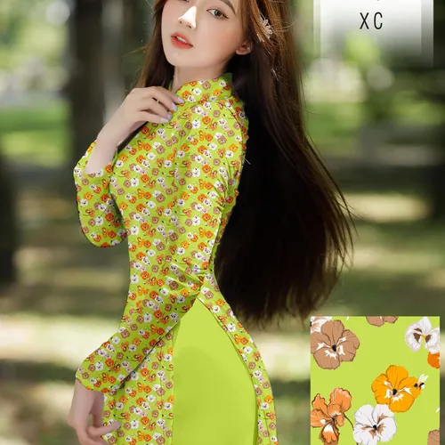 Vả áo dài hoa nhí siêu xinh