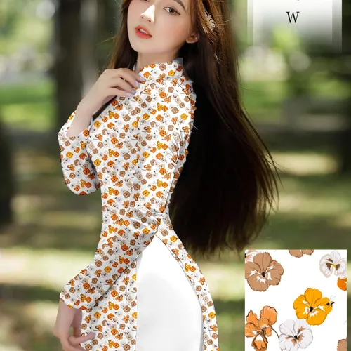 Vả áo dài hoa nhí siêu xinh