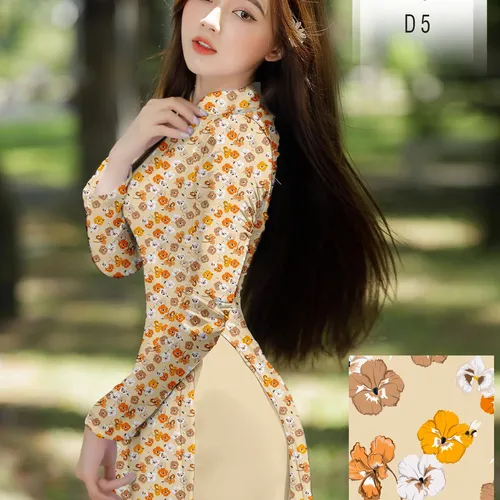 Vả áo dài hoa nhí siêu xinh