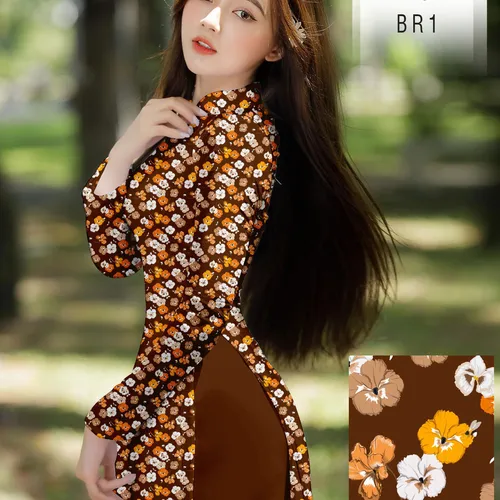 Vả áo dài hoa nhí siêu xinh