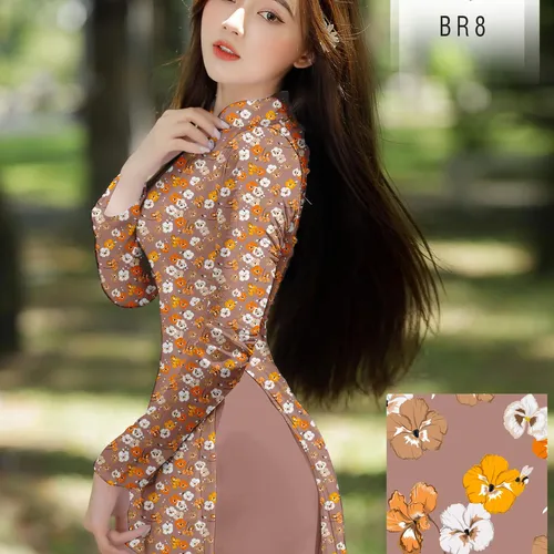 Vả áo dài hoa nhí siêu xinh