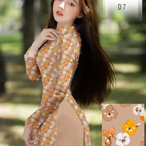 Vả áo dài hoa nhí siêu xinh
