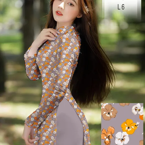 Vả áo dài hoa nhí siêu xinh