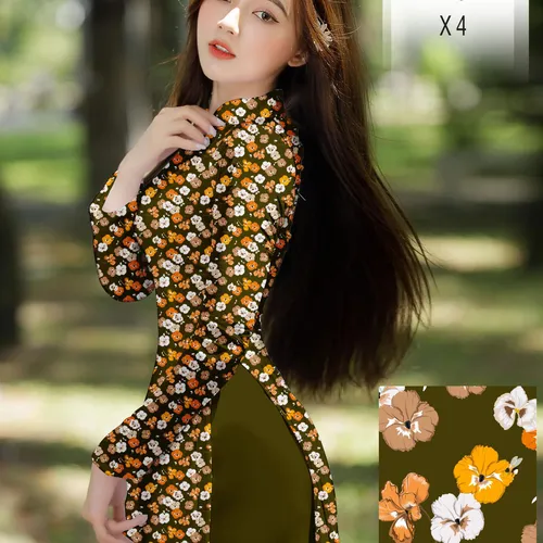 Vả áo dài hoa nhí siêu xinh