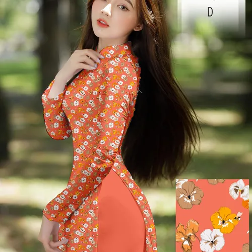 Vả áo dài hoa nhí siêu xinh