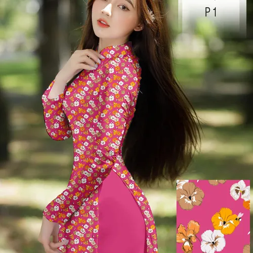 Vả áo dài hoa nhí siêu xinh
