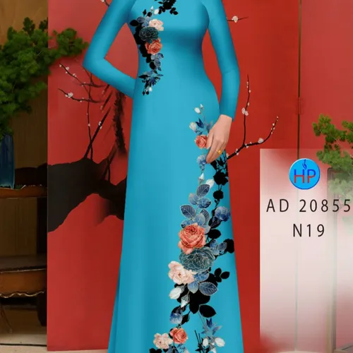 Vải áo dài hình hoa hồng đẹp