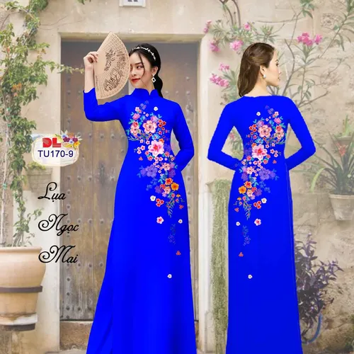 Vải áo dài hoa rơi đẹp