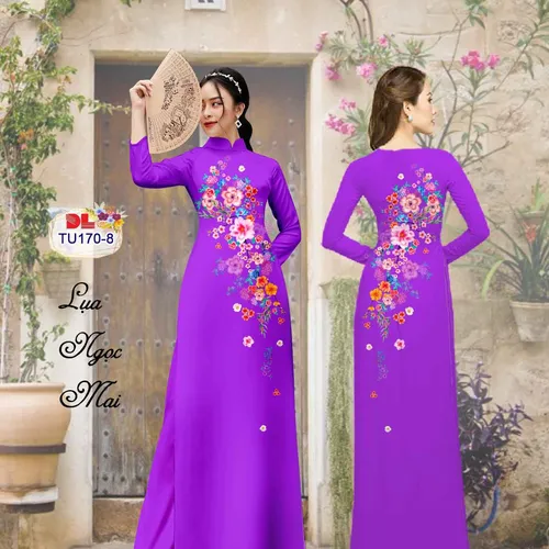 Vải áo dài hoa rơi đẹp