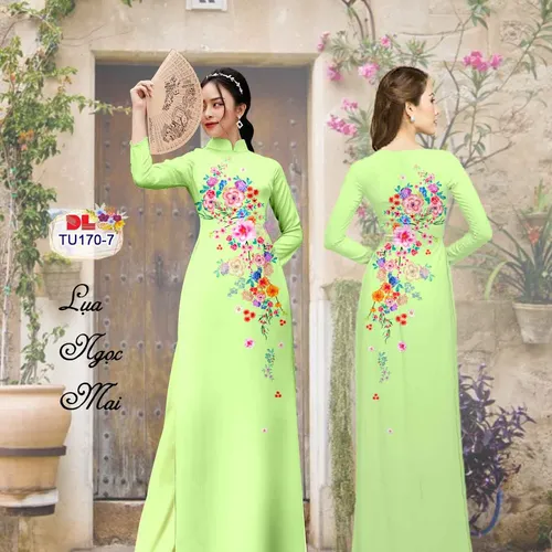 Vải áo dài hoa rơi đẹp