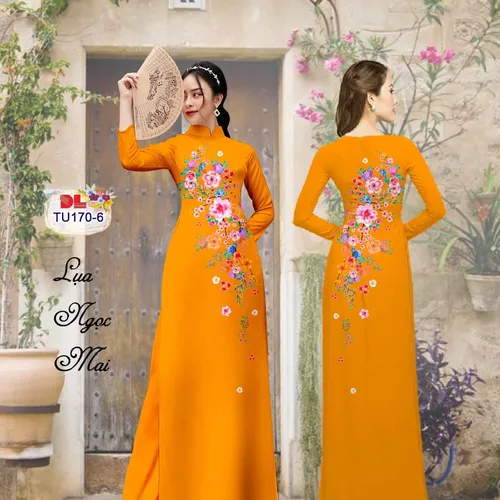 Vải áo dài hoa rơi đẹp