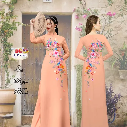 Vải áo dài hoa rơi đẹp