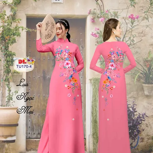 Vải áo dài hoa rơi đẹp