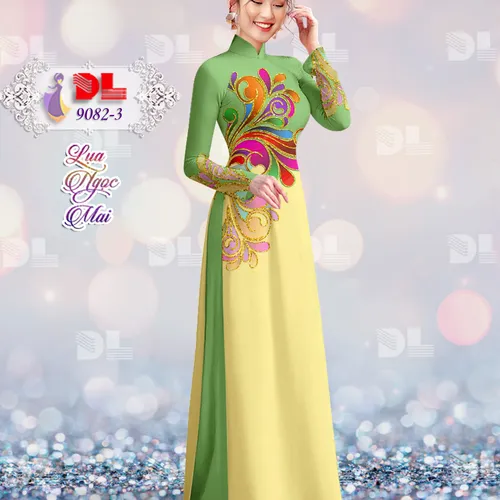 Vải áo dài họa tiết lập thể sắc màu