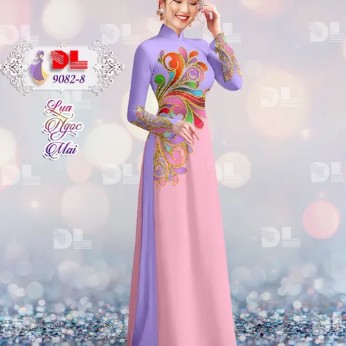 Vải áo dài họa tiết lập thể sắc màu