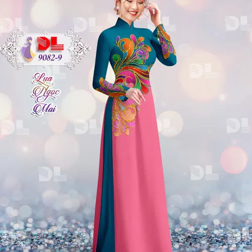 Vải áo dài họa tiết lập thể sắc màu