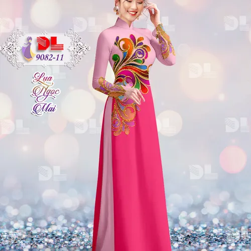 Vải áo dài họa tiết lập thể sắc màu