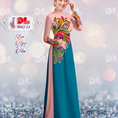 Vải áo dài họa tiết lập thể sắc màu