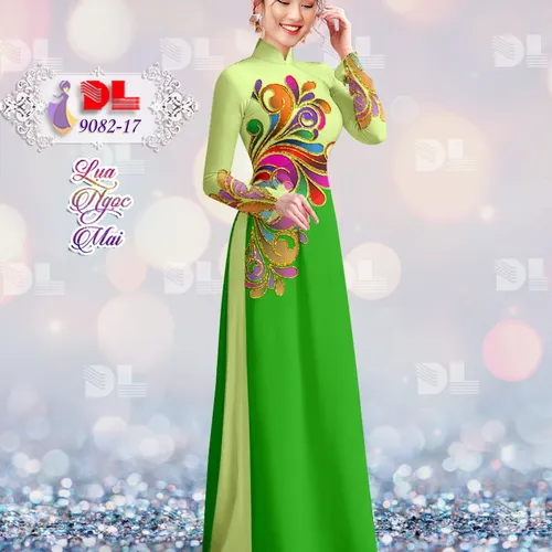 Vải áo dài họa tiết lập thể sắc màu