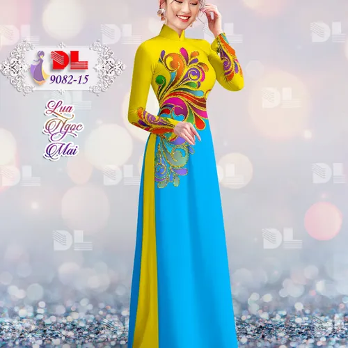 Vải áo dài họa tiết lập thể sắc màu
