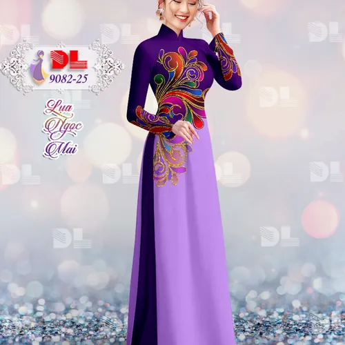 Vải áo dài họa tiết lập thể sắc màu