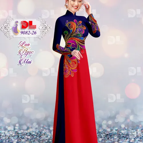 Vải áo dài họa tiết lập thể sắc màu