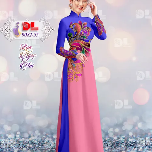 Vải áo dài họa tiết lập thể sắc màu