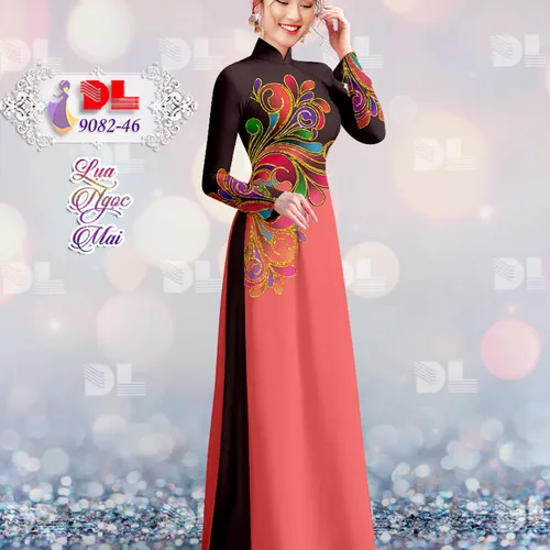 Vải áo dài họa tiết lập thể sắc màu