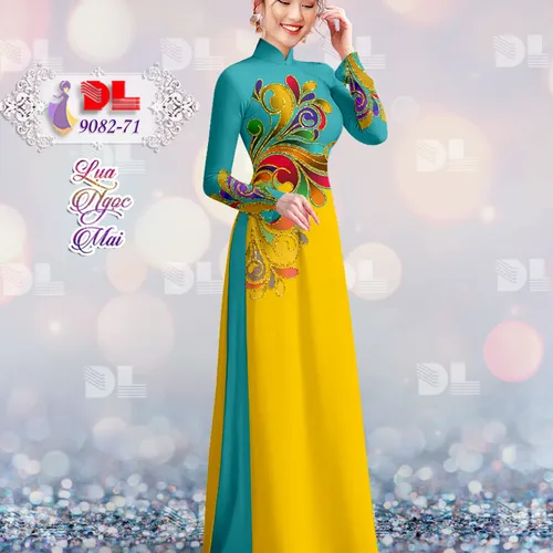 Vải áo dài họa tiết lập thể sắc màu