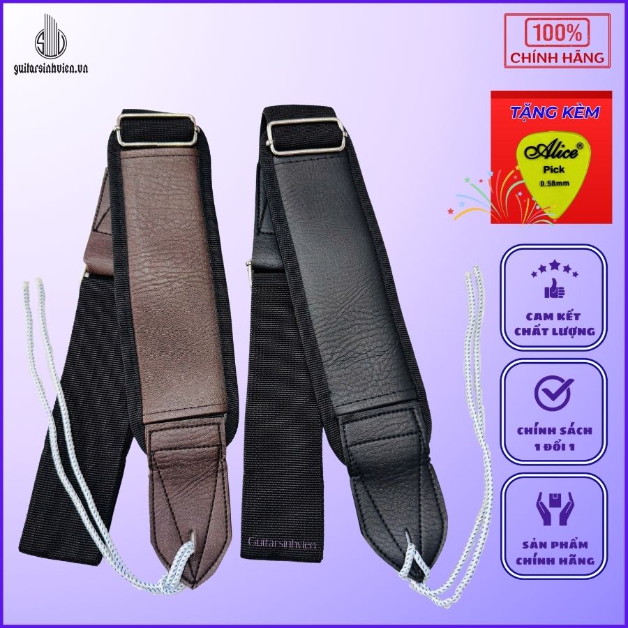 Dây Đeo Đàn Guitar Thùng/ Guitar Điện Kiểu Bassic - Tặng Kèm 1 Pick Gảy Dây Đeo Đàn Guitar Thùng/ Guitar Điện Kiểu Bassic - Tặng Kèm 1 Pick Gảy