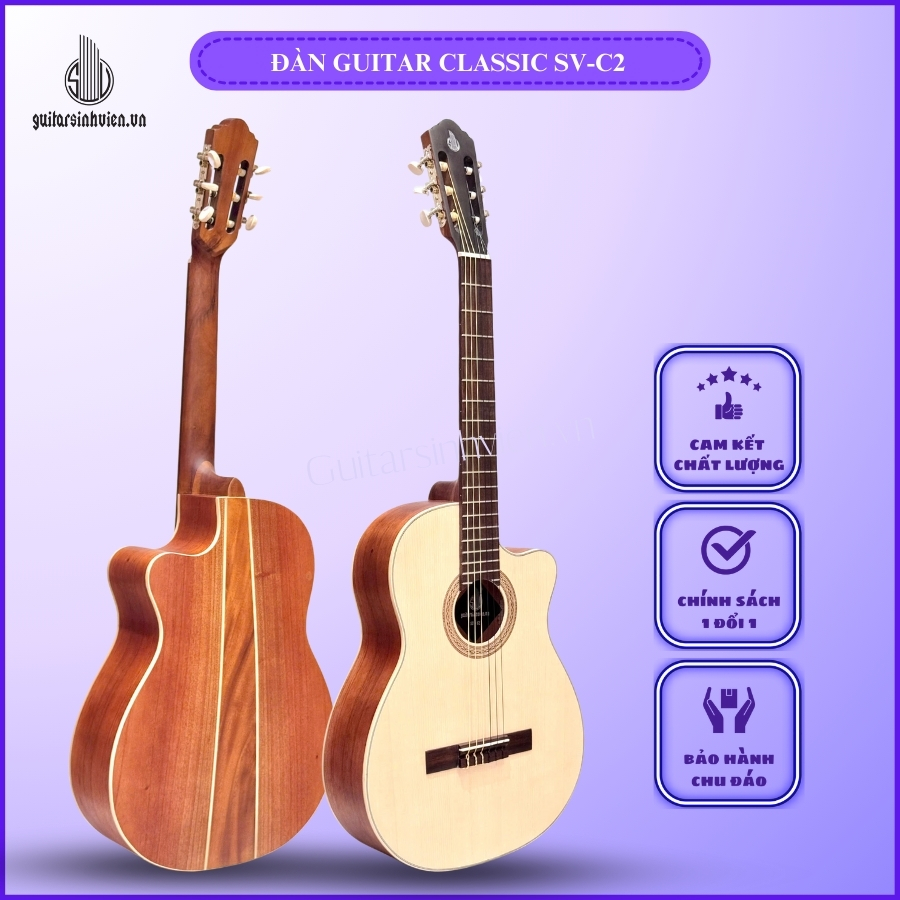 Đàn guitar classic gỗ hồng đào giá rẻ SV-C2 Đàn guitar classic gỗ hồng đào giá rẻ SV-C2