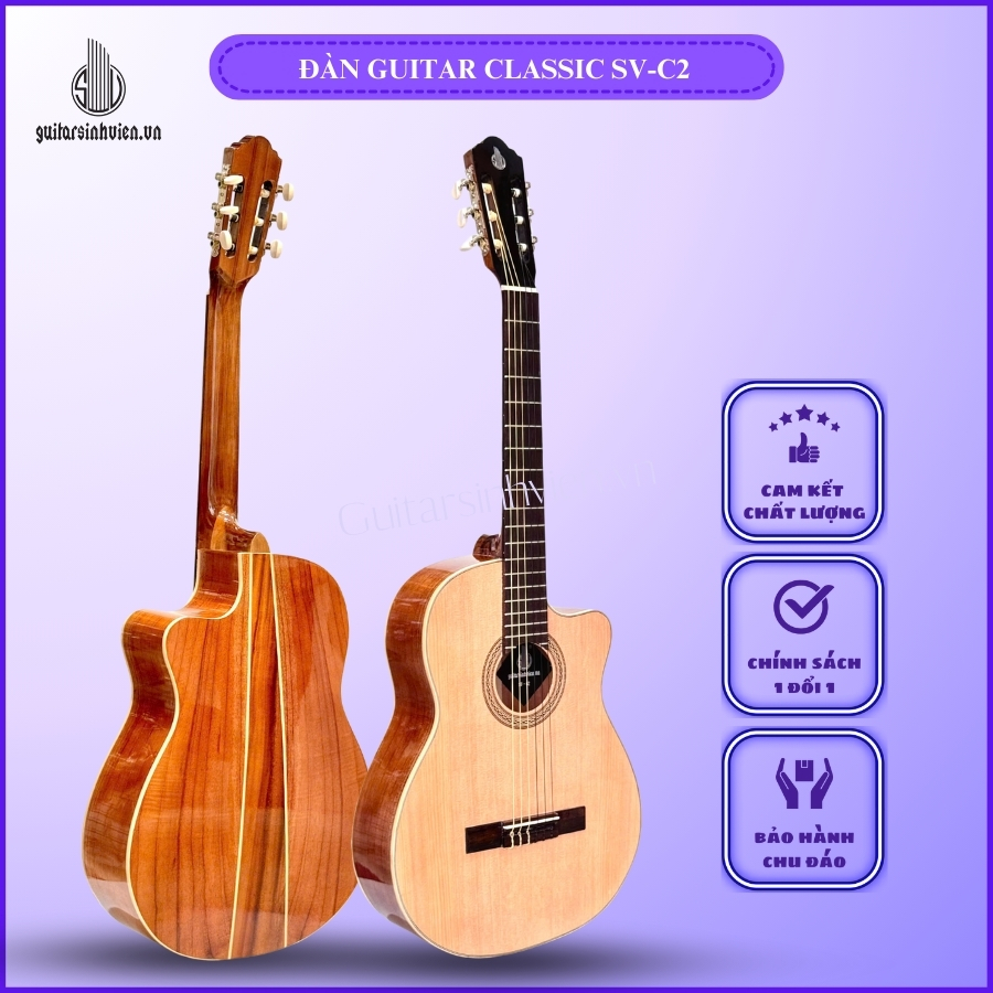 Đàn guitar classic gỗ hồng đào giá rẻ SV-C2 Đàn guitar classic gỗ hồng đào giá rẻ SV-C2