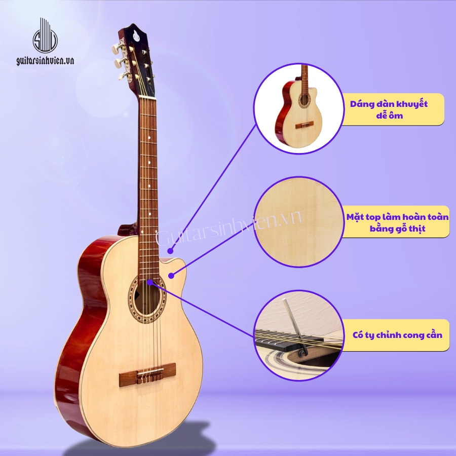 Đàn Guitar Classic Tập Chơi Giá Rẻ SV-C1 Đàn Guitar Classic Tập Chơi Giá Rẻ SV-C1