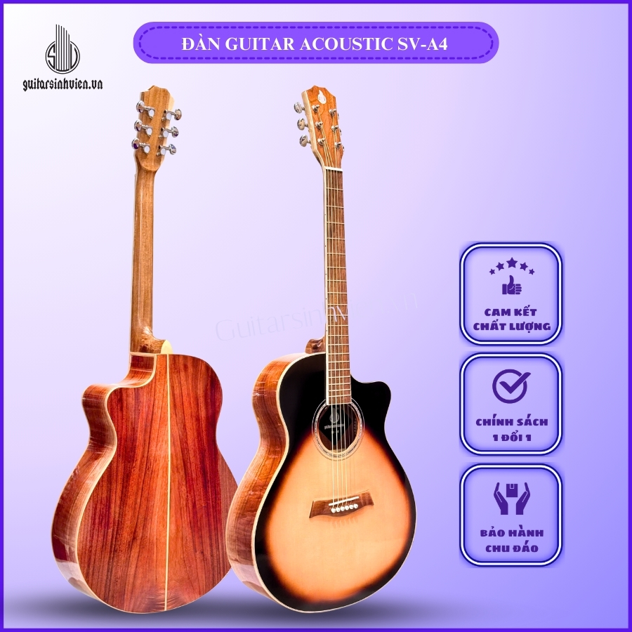 Đàn Guitar Acoustic Gỗ Hồng Đào Kỹ SV-A4 Đàn Guitar Acoustic Gỗ Hồng Đào Kỹ SV-A4
