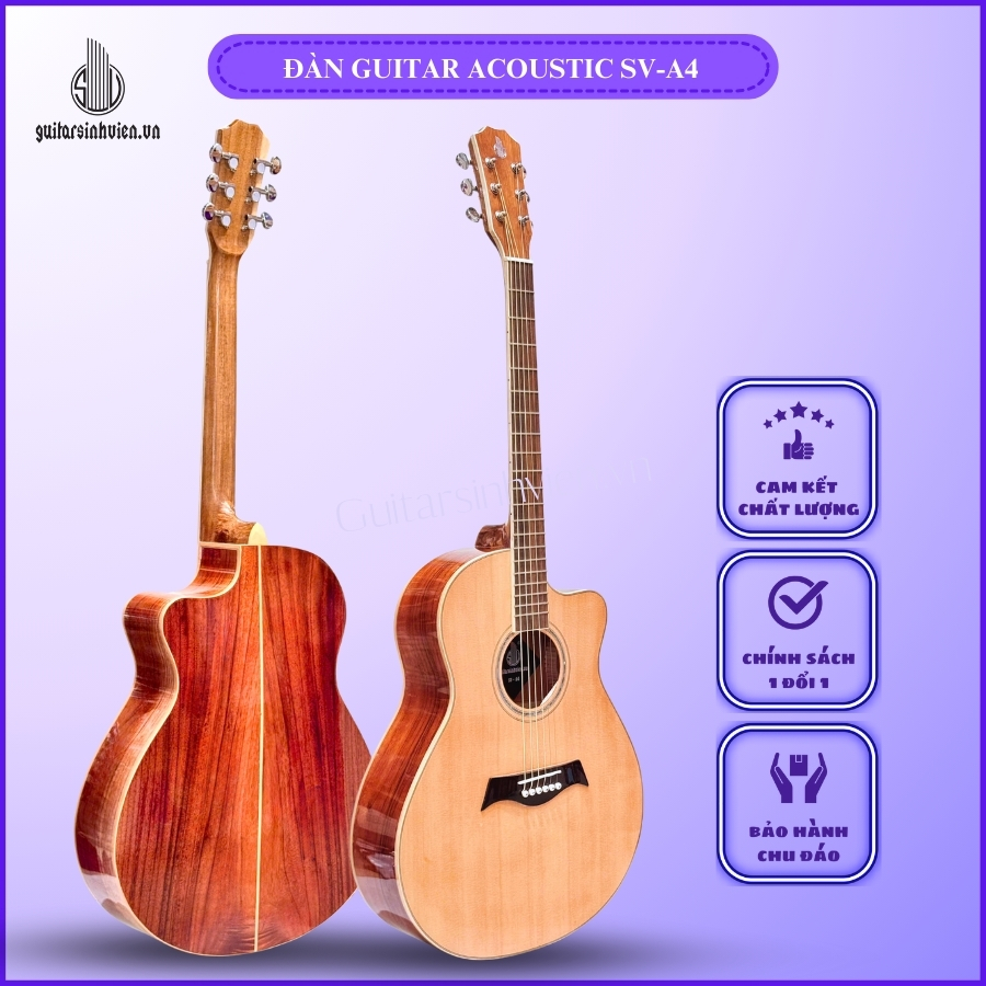 Đàn Guitar Acoustic Gỗ Hồng Đào Kỹ SV-A4 Đàn Guitar Acoustic Gỗ Hồng Đào Kỹ SV-A4