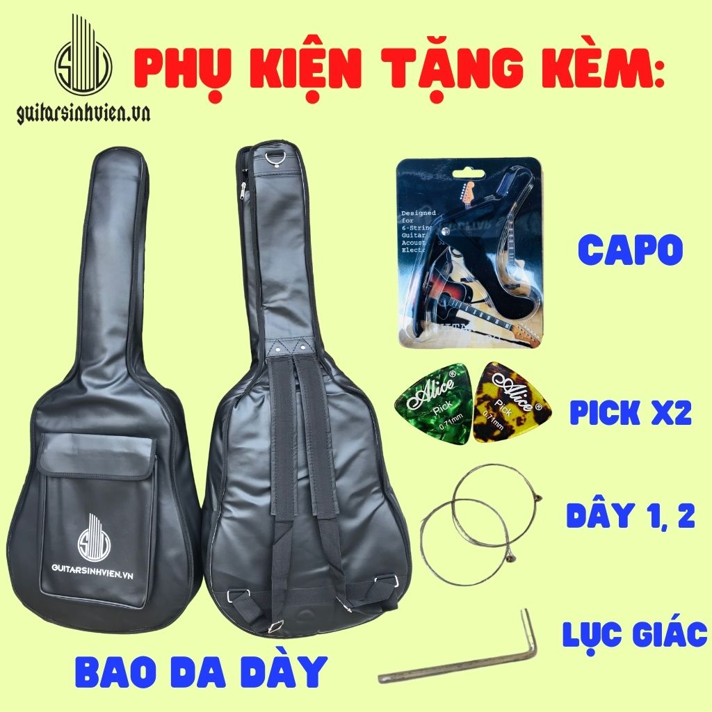 Guitar tập chơi acoustic cẩn trai cao cấp - X1 Guitar tập chơi acoustic cẩn trai cao cấp - X1