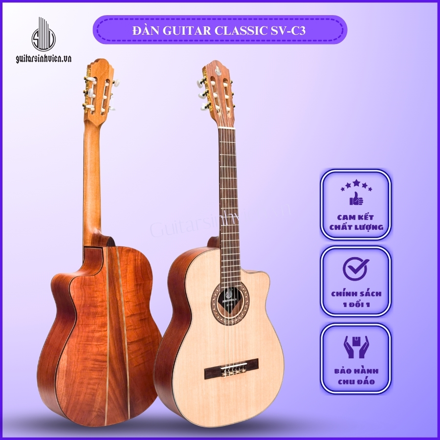 Đàn Guitar Classic Gỗ Hồng Đào SV-C3 Đàn Guitar Classic Gỗ Hồng Đào SV-C3
