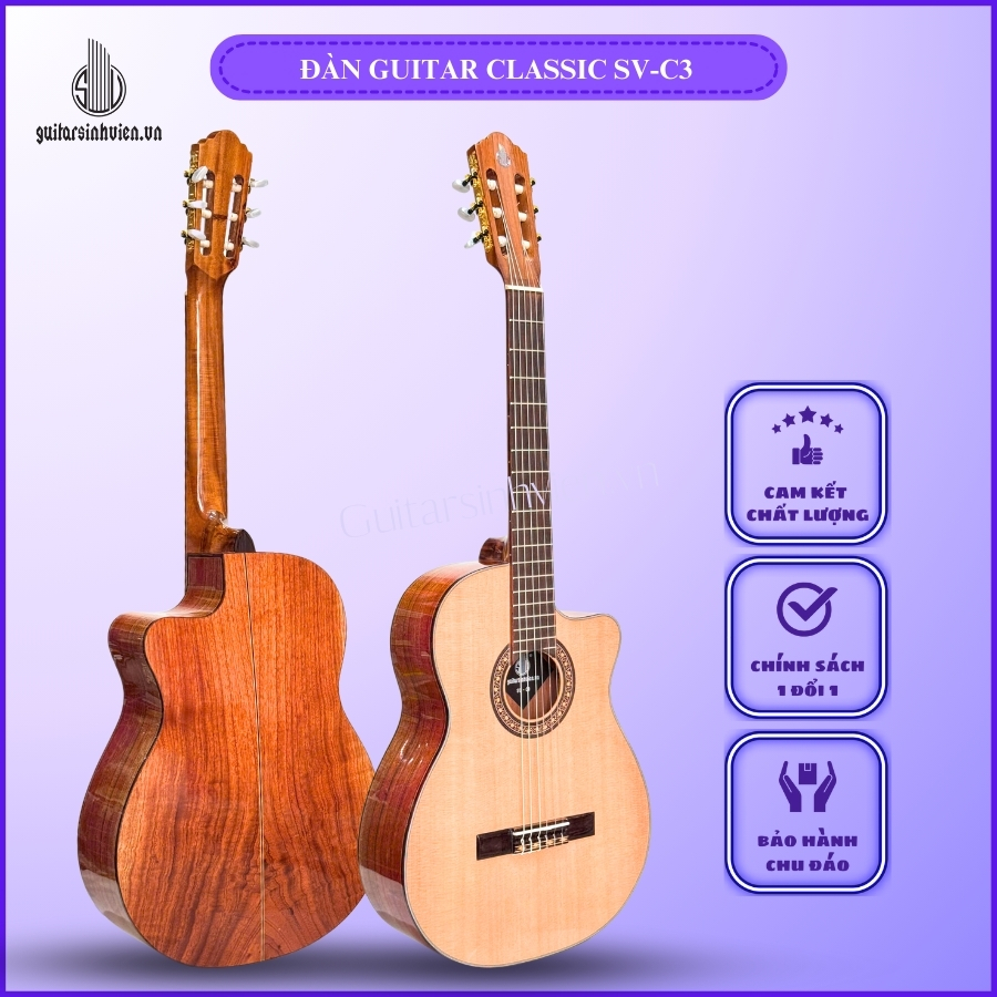 Đàn Guitar Classic Gỗ Hồng Đào SV-C3 Đàn Guitar Classic Gỗ Hồng Đào SV-C3