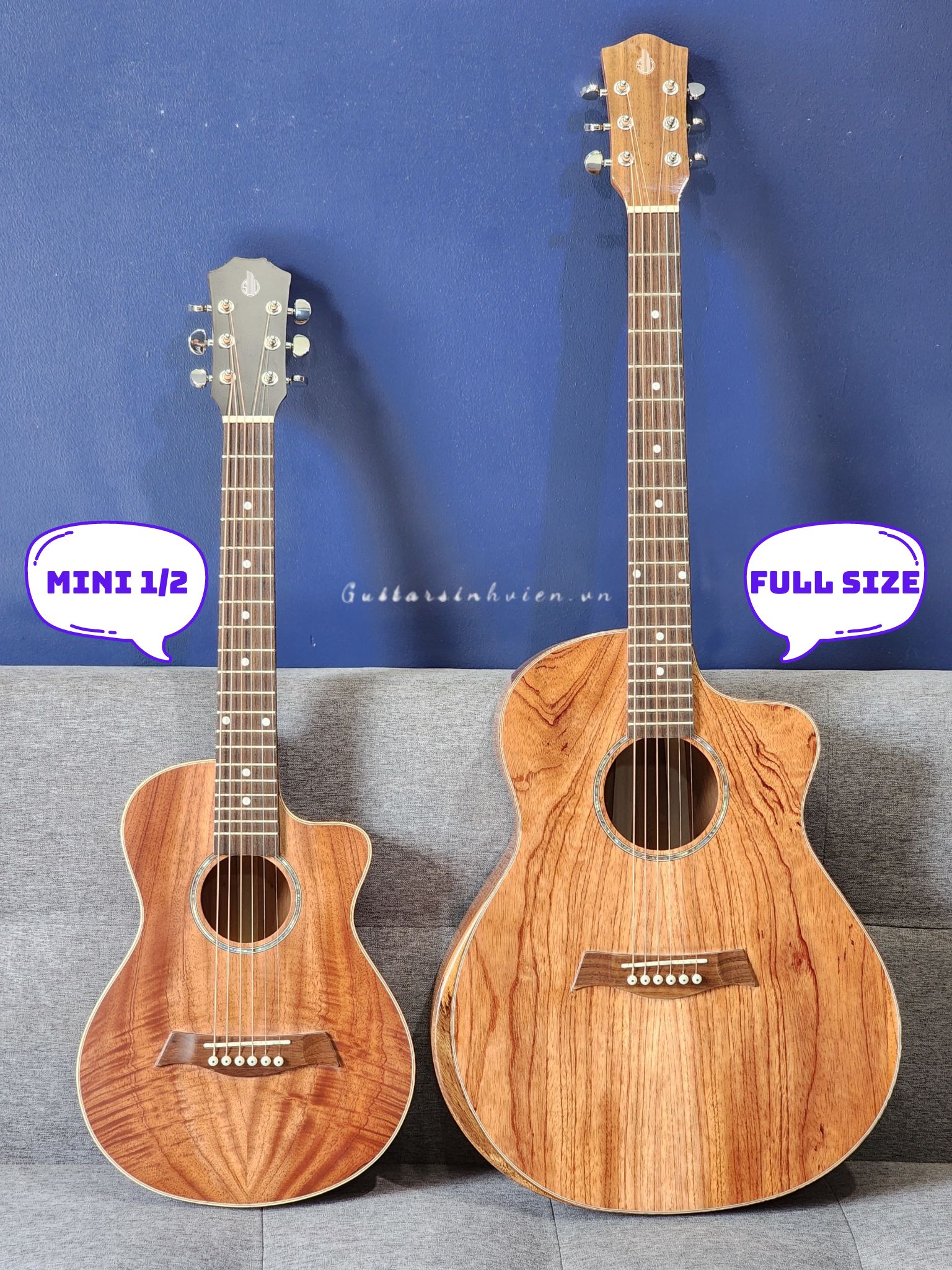 Đàn guitar mini acoustic size 1/2 Full Gỗ Hồng Đào FM2 Đàn guitar mini acoustic size 1/2 Full Gỗ Hồng Đào FM2