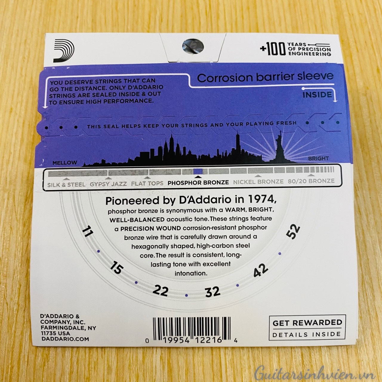 dây đàn guitar acoustic d'adario chính hãng EJ26 dây đàn guitar acoustic d'adario chính hãng EJ26