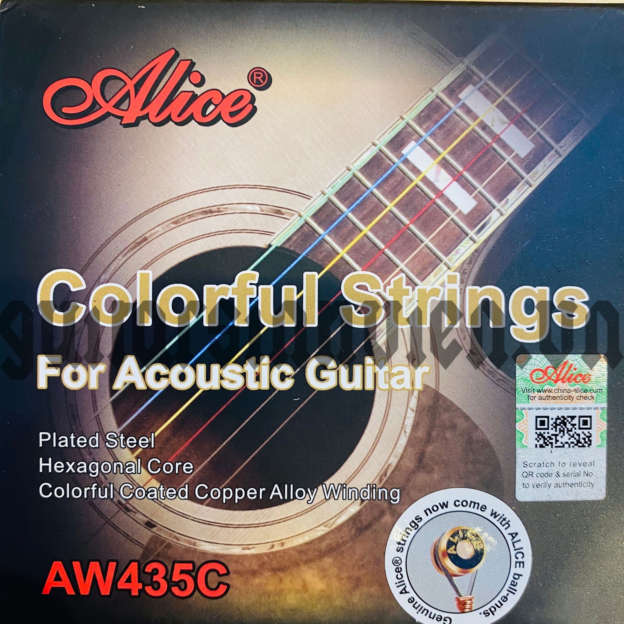 Dây đàn Guitar Acoustic Nhiều Màu Alice Aw435c Bấm Siêu Nhẹ Tay Cho