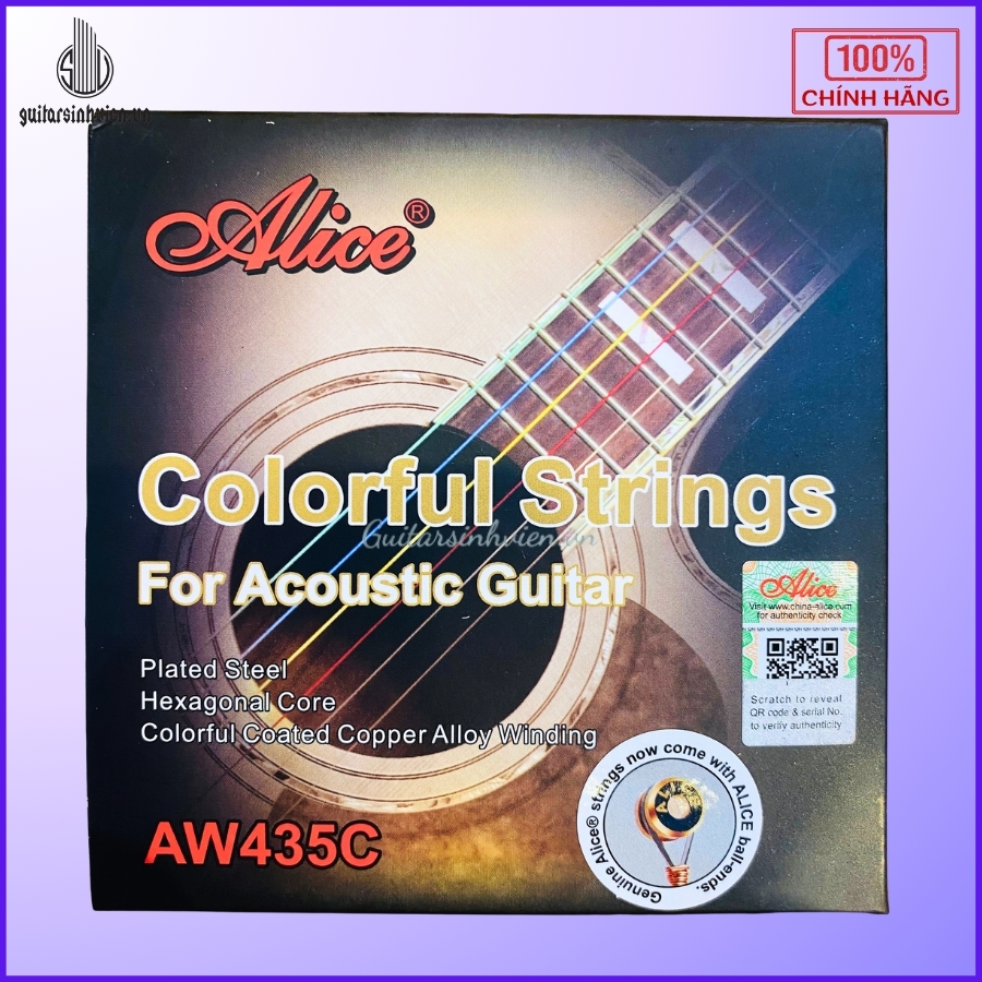 Dây Đàn Guitar Acoustic Nhiều Màu Alice AW435C Dây Đàn Guitar Acoustic Nhiều Màu Alice AW435C