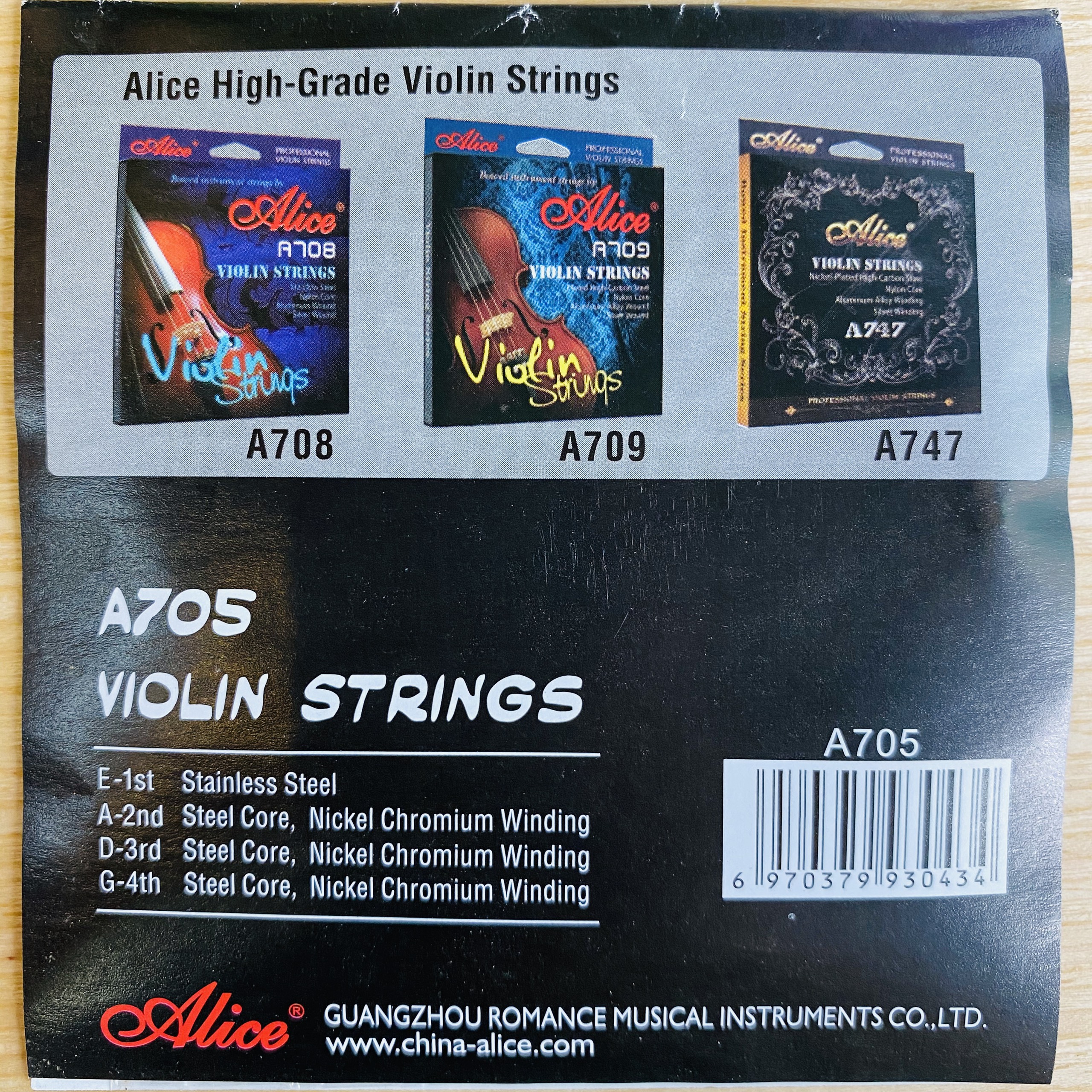 Dây đàn violin string Alice A705 Dây đàn violin string Alice A705