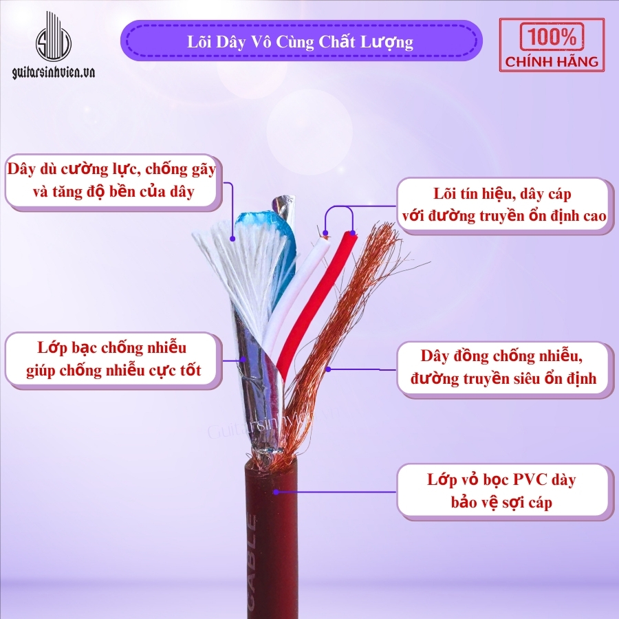 Dây jack cắm đàn guitar dài 10m cao cấp Dây jack cắm đàn guitar dài 10m cao cấp