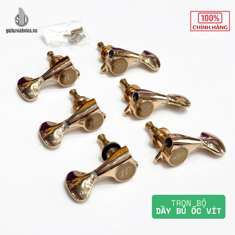 Khóa đàn Guitar Acoustic Đúc HF Cao Cấp màu vàng Khóa đàn Guitar Acoustic Đúc HF Cao Cấp màu vàng