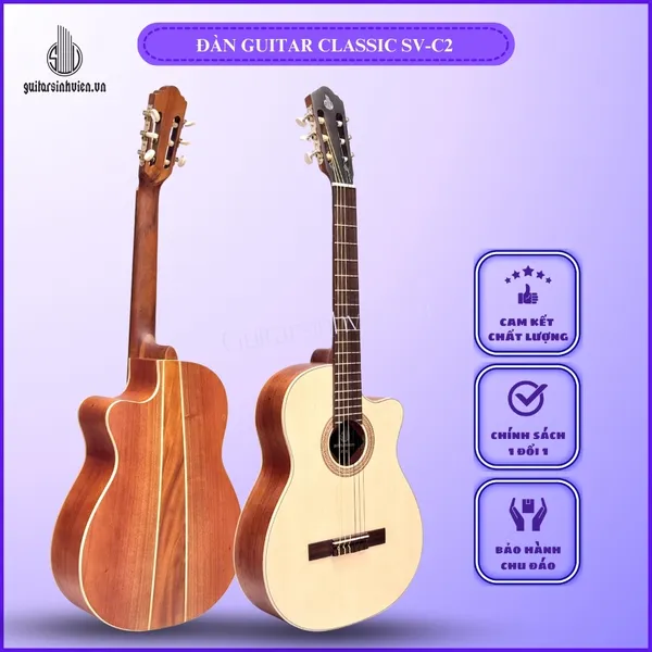 Đàn Guitar Classic Gỗ Hồng Đào Giá Rẻ SV-C2