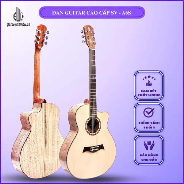 Đàn Guitar Acoustic Gỗ Sồi Pháp Cao Cấp SV-A6S
