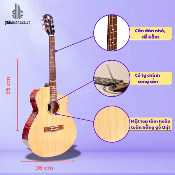 Đàn Guitar Mini Acoustic 3/4 SV-A1M