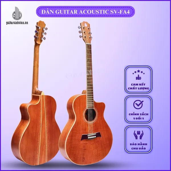 Đàn guitar acoustic gỗ hồng đào Full cây SV-FA4