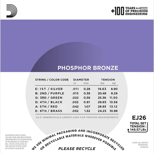 Dây đàn guitar acoustic D'Addario chính hãng EJ26